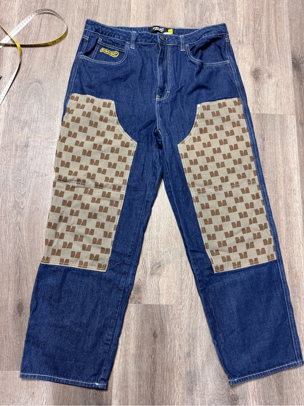 Monet Skateboards Double Knee Raw Denim Carpenter Pants